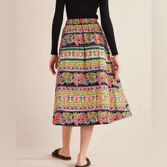Boden Pleated Full Midi Skirt Multi, Tapestry Stripe - Picture 3 of 9